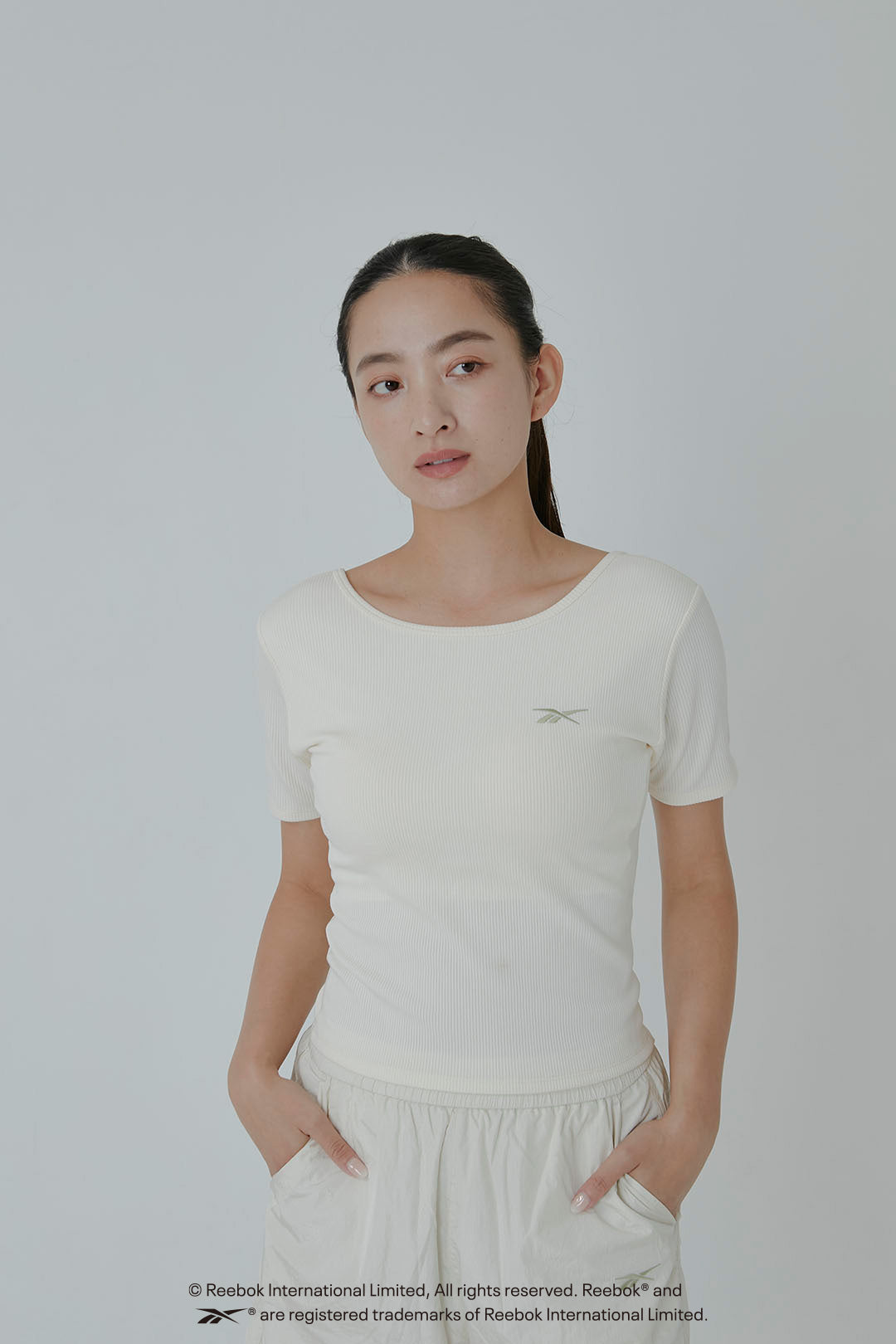 REE  FIT  SHORT  S/S  LIB  W-TEE REEBOK / リーボック リーフィット ショートスリーブ リブW Tシャツ