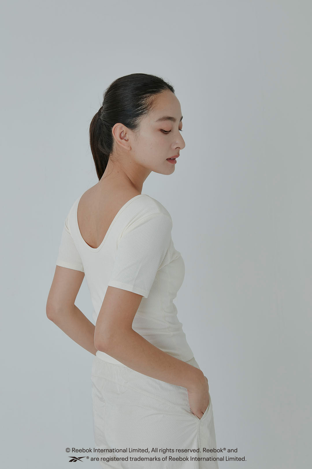 REE  FIT  SHORT  S/S  LIB  W-TEE REEBOK / リーボック リーフィット ショートスリーブ リブW Tシャツ
